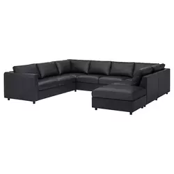 VIMLE Sofa U-oblika, 6-sed, bez stranice/Grann/Bomstad crna