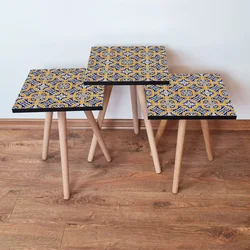 Hanah Home Set klub stočića 3Shp205, 3 komada, Šarena