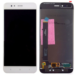 Sprednje nadomestno steklo za Xiaomi Mi A1 + LCD bele barve