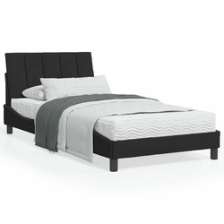 Krevet s madracem Hanko crni 100x200 cm baršunasti