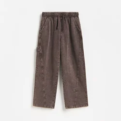 Reserved - Wide leg pantalone sa efektom ispranosti