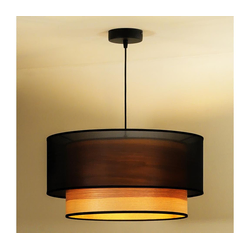 Duolla - Luster na sajli WOOD BOHO 1xE27/15W/230V prečnik 45 cm crna/bež