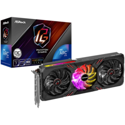 Asrock Intel Arc A770 Phantom Gaming D 8GB OC, 256-bit GDDR6, 1x HDMI 2.1, 3x DisplayPort 2.0, 2x 8-pin Power Connectors, recommended PSU 700W
