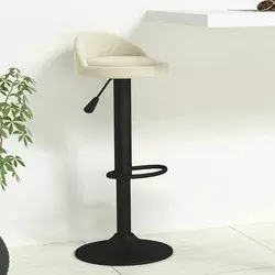 vidaXL Barski stolček krem žamet
