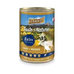 PRINCE Dog PREMIUM konzerva - DIVJAČINA in SEVERNI JELEN, 400g