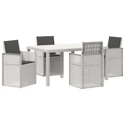 Vrtni set za objed s jastukom 5 pcs Bijela i antracit PP