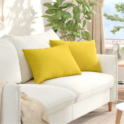 Jastučići za sofu 2 pcs Svijetlo žuta 60 x 40 cm tkanina