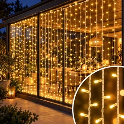 Novogodišnje LED lampice zavesa 3 x 3 m, 300 LED dioda, toplo bele ( KLK2665 )