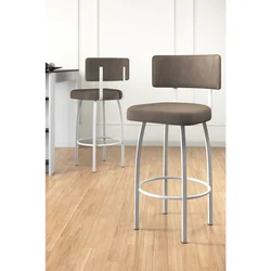 Hanah Home set od 6 barskih stolica Wosa, kapućino tkanina Babyface, bele metalne noge