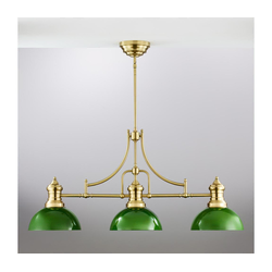 Jupiter 2074 - Luster na šipci PLATINO 3xE27/15W/230V zelena/zlatna
