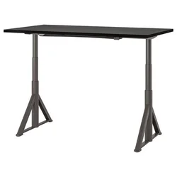 IDASEN Podesivi radni sto, crna/tamnosiva, 160x80 cm
