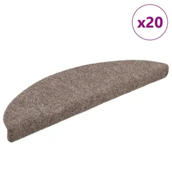 Prostirke za stepenice, samoljepljive, 20 kom. 56x17x3 cm, bež, poluokrugle