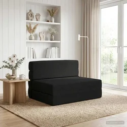 Sofa na razvlačenje Crna 70 x 72 x 60 cm Tkanina