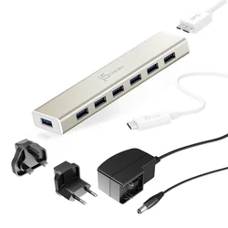7-vratno vozlišče USB-C j5create JCH377 - EU/UK