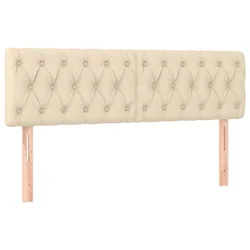 Vidaxl Posteljno vzglavje krem 160x7x78/88 cm blago