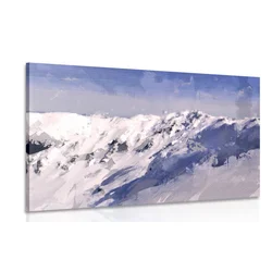 Slika oljno platno zasneženih gor - 40x30