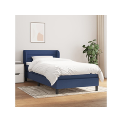 VIDAXL Box spring postelja z vzmetnico modra 90x190 cm blago