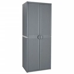 Vidaxl Vrtna omara siva 65x45x172 cm PP ratan