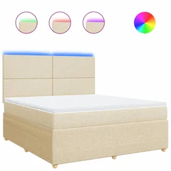 vidaXL vidaXL Box spring postelja z vzmetnico krem 180x200 cm blago, (21304574)