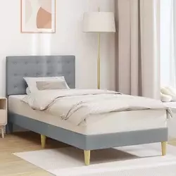 Krevetna konstrukcija Svjetlosiva 90 x 200 cm Tkanina