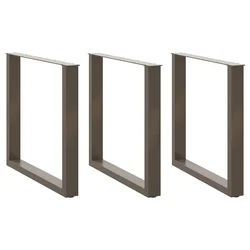 Noge za blagovaonski stol U-oblik 3 kom Prirodni čelik 80 x (72-73) cm Čelik