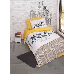 Lessentiel Maison Set Single dečije posteljine Worldwide, 160x220 cm, Oker