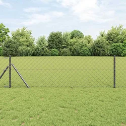 Stup za ogradu Siva 10 x 0,6 m (60 x 60 mm mreža) Čelik i PVC