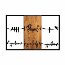 Wallity Zidna dekoracija Respect Your Home Your Family Your Love 1, 88 x 57 cm,  Smeđa