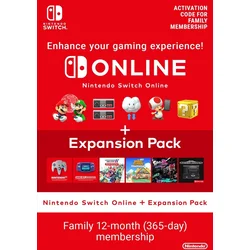 Nintendo Switch Online 12 Month Family Membership + Expansion Pack eShop Key EUROPE