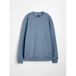 Sinsay - Basic crewneck duks sa dodatkom pamuka - plava