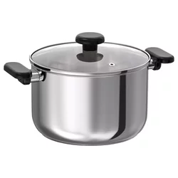 MIDDAGSMAT Lonac s poklopcem, bistro staklo/nerđajući čelik, 5 l