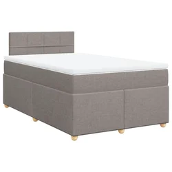 Vidaxl Box spring postelja z vzmetnico taupe 120x200 cm blago