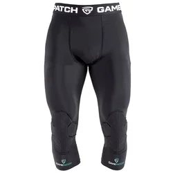 GamePatch Kompresijske 3/4 hlače z zaščito kolen, črne, S