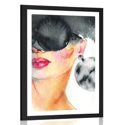 Plakat s paspartujem ženska ikona - 30x45 white