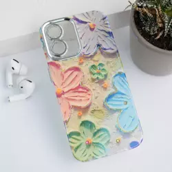 Maska Painting Flower za iPhone 16 zelena