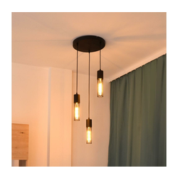 Luster na sajli MELODY 3xE27/15W/230V u crnoj boji
