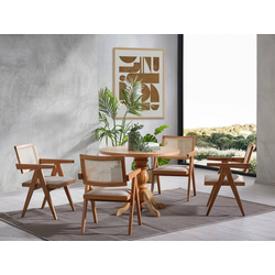 HANAH HOME Trpezarijski sto i stolice Roma Natural