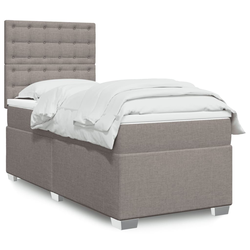 vidaXL Box spring postelja z vzmetnico taupe 90x190 cm blago