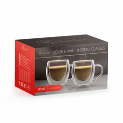 Set skodelic z dvojnim steklom za esspresso 80ml 2 kosa