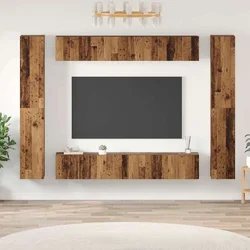 Set TV komoda Zidne 10 pcs Staro drvo Konstruirano drvo