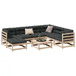 8-dijelni set vrtnih sofa od masivne borovine