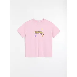 Sinsay - Pamučna majica sa Pokémon printom - ruža