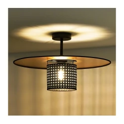 Duolla - Plafonski luster TOKYO RATTAN 1xE27/15W/230V O 50 cm zlatna/crna