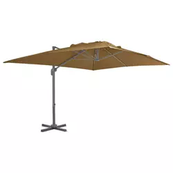 Konzolni vrtni suncobran s aluminijskom šipkom 400x300 cm taupe