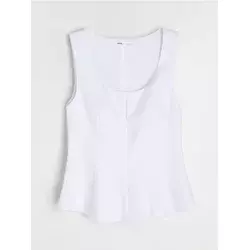 Sinsay - Slim bluza bez rukava - belo