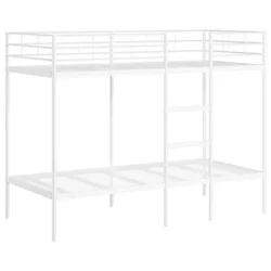 Vidaxl Dvoposteljna postelja brez vzmetnice Bela 90x200 cm jeklo