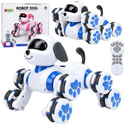 Robot Robot Pes LEAN TOYS - Drift 360, Akrobacije, LED, 8 Kolečkov (Modri)