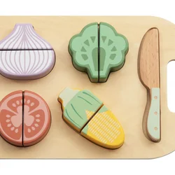 Cute&Cool drvena igračka set za seckanje povrća