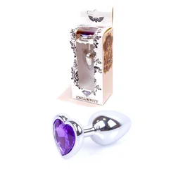 Jewellery Silver Heart PLUG- Purple