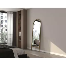 Hanah Home Podno ogledalo Basiko, 70 cm x 180 cm, Zlatne boje